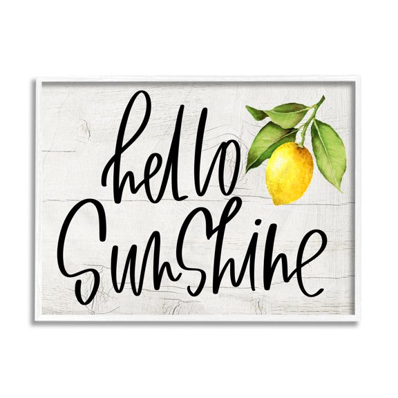 Stupell Industries Hello Sunshine Expression Soft Country Lemon Branch , 11 x 14, Designed by Valerie Wieners