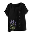 thumbnail image 4 of Taqqpue Summer Tops for Women Short Sleeve Crew Neck Plus Size Shrits Floral Printed Lightweight Loose Fit Casual Tee Shirts S-5XL, 4 of 4