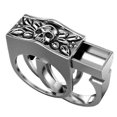 thumbnail image 1 of 7 Anillo de calavera punk con compartimento invisible, 1 of 1