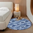 thumbnail image 2 of Blue Fish Coastal Round Area Rug 4Ft Washable Circle Rugs for Bedroom Dining Room, Watercolor Beach Ocean Nautical Non-Slip Carpet Floor Mats Indoor Outdoor Carpet Runner Aesthetic Home Decor, 2 of 8