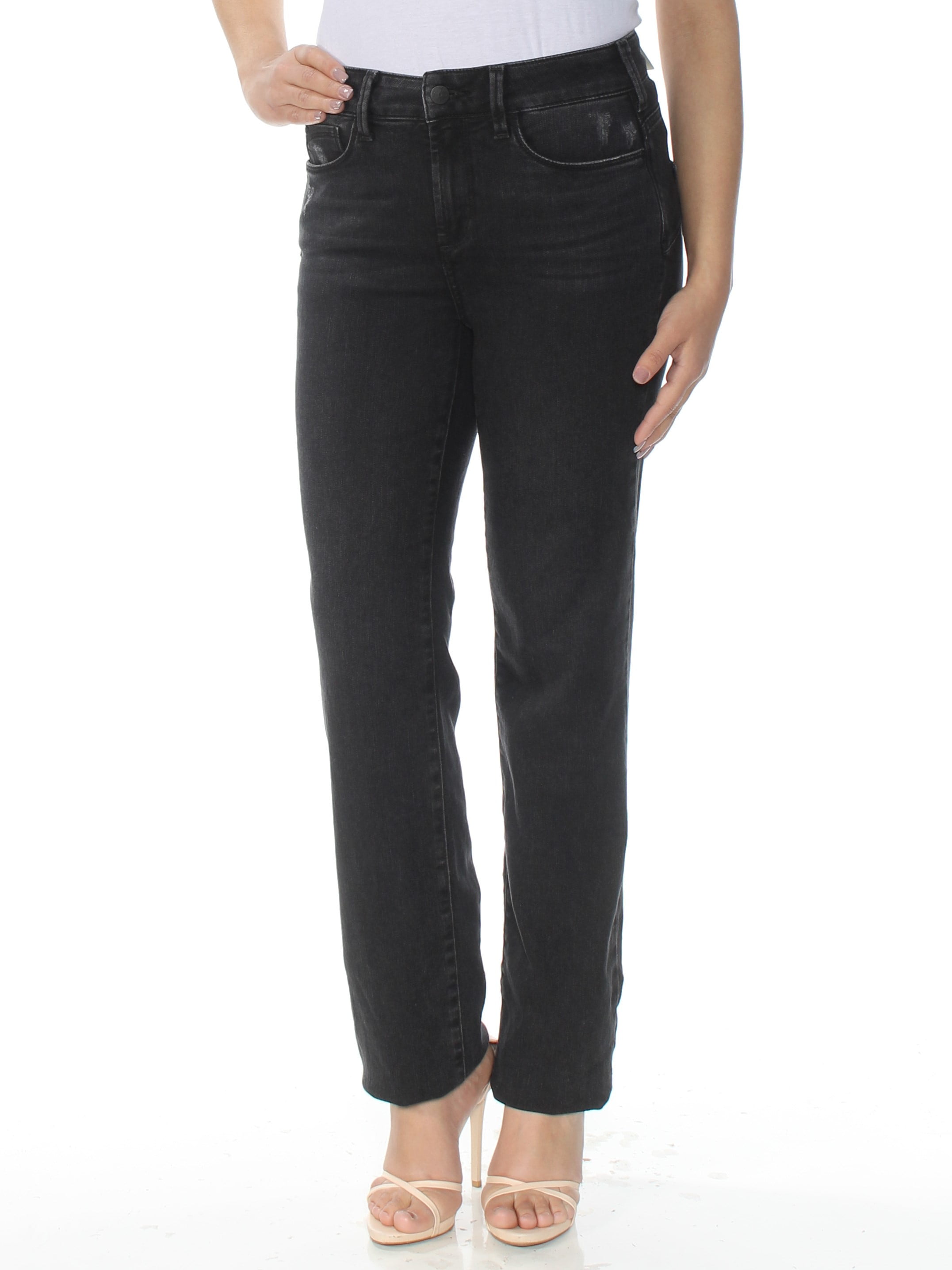 nydj black straight leg jeans