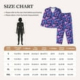thumbnail image 3 of KLL Blue Skull Rose Print Women's Long Sleeve Pajamas with Pants Sleepwear Loungewear 2 Set-X-Large, 3 of 7