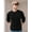 Black, variant on Coshow Mens Crewneck Pullover Sweater Waffle Textured Long Sleeve Knitted Sweaters