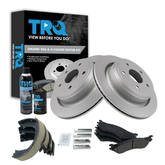 TRQ Rear Brake Pad & Rotor Kit BKA38441 Fits Select 2004-2006 Dodge Ram 1500