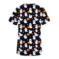thumbnail image 4 of ClodeEU Women's Halloween Cartoon Graphic Tees ,Cat Print T Shirt ,V Neck Short Sleeve Casual Tops ,Women's Plus XXL, 4 of 4