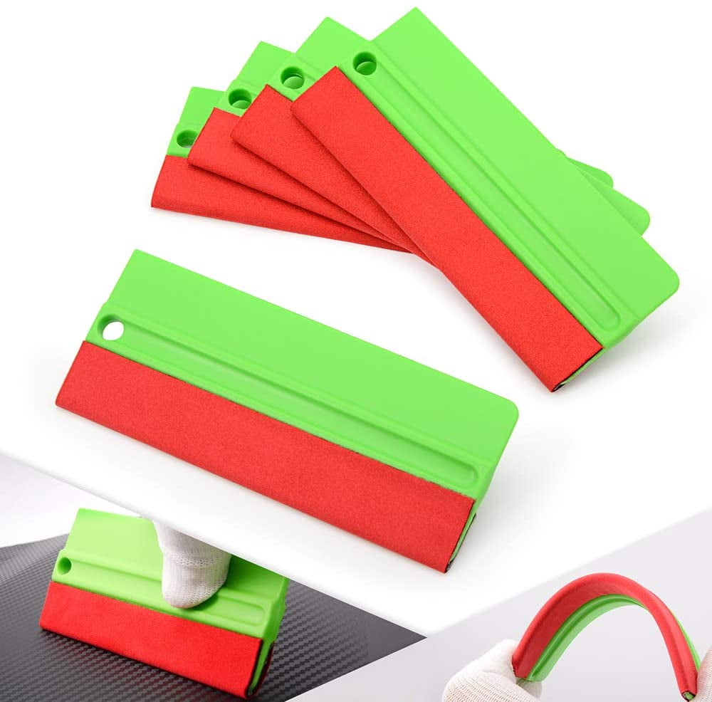 4 Inch Felt Squeegee Applicator Tool for Car Vinyl Wrap Decal Sticker Installation Window Tint Wallpaper Blulu 12 Pieces Felt Edge Squeegee Car Wrapping Tool Kits Red 