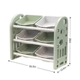 thumbnail image 2 of PORKISS Kids Toy Organization Bookcase with 6 Bins, Multi-functional Nursery Storage Organizer Bookshelf with HDPE Shelf for Children's Room Playroom, Green, 2 of 7