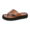 thumbnail image 6 of Rokment Quilted Platform Flip Flops for Woman 2026 Beach Summer Trendy Casual Leather Chunky Flat Dress Slip on Comfortable Walking Backless Sandals Brown Size 6, 6 of 7