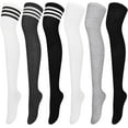 thumbnail image 1 of GHSDFBB 6 Pairs Over Knee Thigh Socks Knee-High Warm Stocking Women Boot Sock Leg Warmer High Socks for Daily Wear, Cosplay, 1 of 5