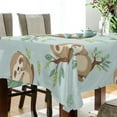 thumbnail image 2 of WOBOGO Cute Sloth Sitting on Tree Pattern Square Tablecloth 60×120in Polyester Fabric Tablecloth Washable Dust Resistant Wrinkle Resistant, 2 of 9