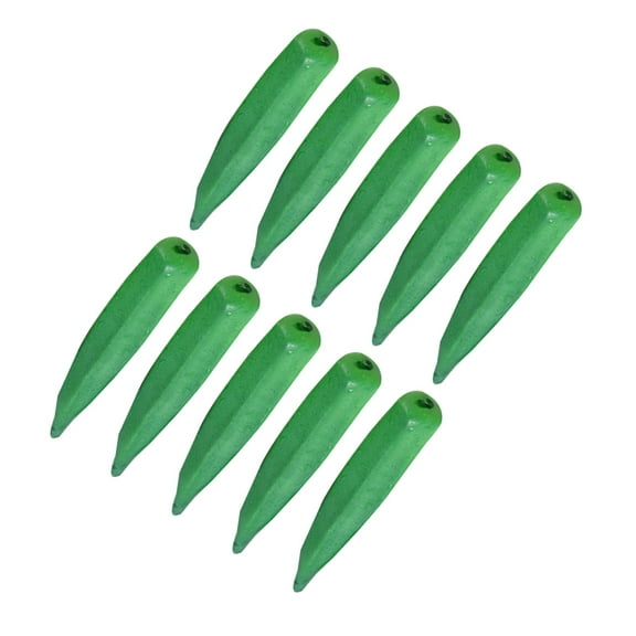 COMPUKAS 10Pcs Lifelike Fake Okra Green Foams Vegetable Model For Photography And Kitchen Decoration