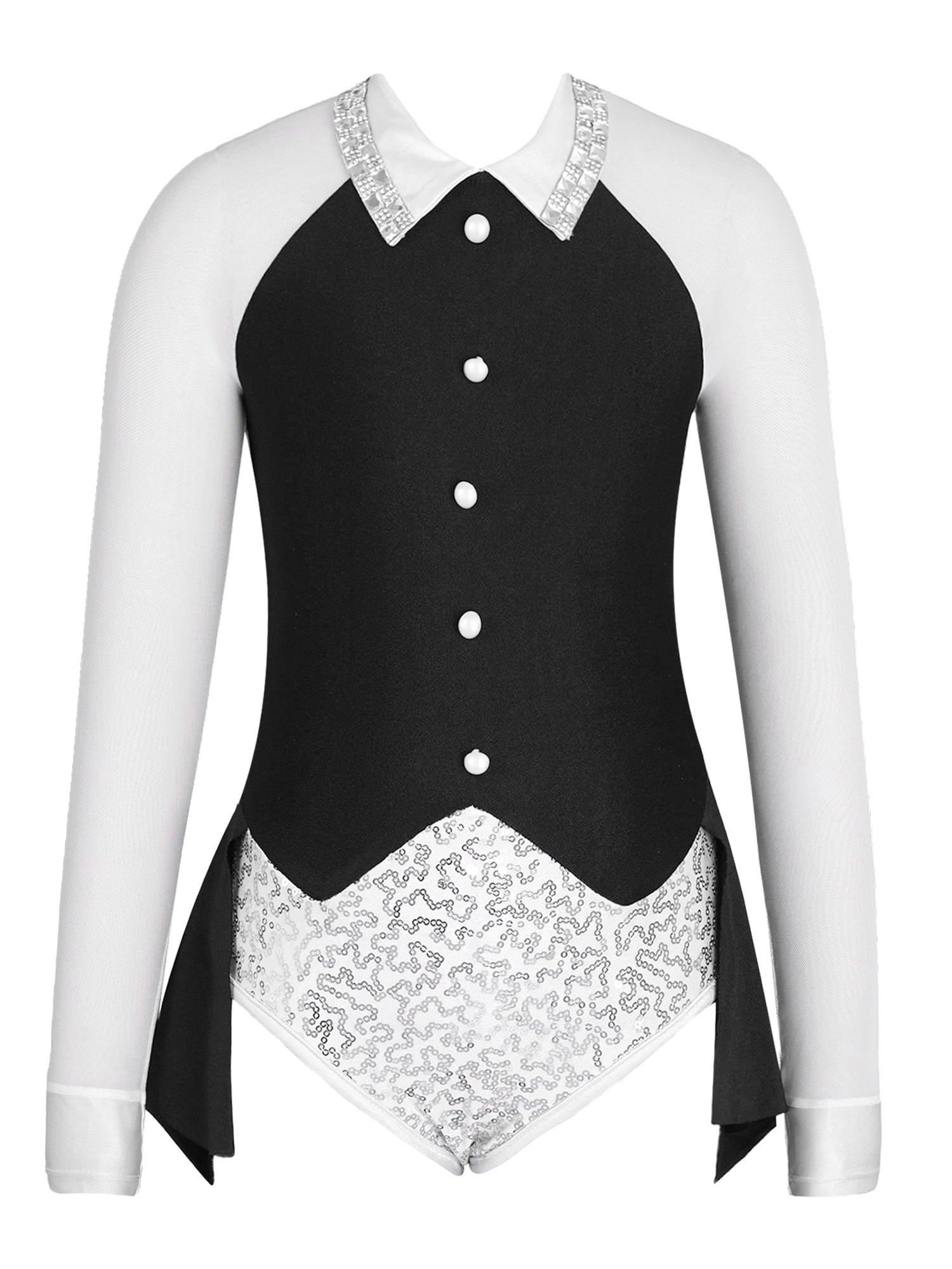 iEFiEL Kids Girls Sequins Dance Leotard Builtin Briefs Jazz Modern