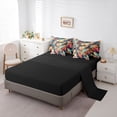 thumbnail image 5 of Homewish Colorful Monstera Leaf 7 Pieces Bedding Comforter Set,Tropical Botanical Plam Full Bedding Set,Rustic Leaves Fitted Sheet Flat Sheet For Teens,Breathable Home Decor Reversible, 5 of 8