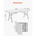 thumbnail image 4 of KFFKFF Table Pliante, Table Utilitaire Portative Robuste de 6 Pi à Plier en Deux, Table Rectangulaire en Plastique pour Intérieur et Extérieur avec Poignée Intégrée, pour Fête, Salle à Manger, Mariage, 4 of 8