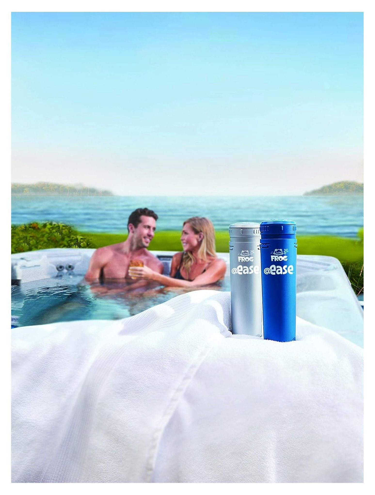 @Ease in-Line SmartChlor Replacement Chlorine Cartridge 3-Pack up to 600 gallons; Hot Tub with No Cyanuric Acid