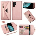thumbnail image 2 of Galaxy S22 Ultra 5G Case Crossbody Wallet, JiaheCover Adjustable Leather Shoulder Strap Card Holders Magnetic Kickstand Zipper Pocket Purse Protective Case Women for Samsung Galaxy S22 Ultra,Rosegold, 2 of 5