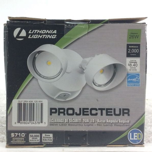 Lithonia Lighting 2-Head White Outdoor LED Round Flood Light 