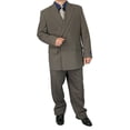 thumbnail image 2 of Mens Two Piece Double Breasted Modern Fit Italian Styled Dress Suit Set | Black Charcoalgrey Chocolate Grey Navy White, 2 of 4