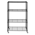 thumbnail image 5 of Seville Classics Solid Steel Wire Shelving Storage Unit Adjustable Shelves Organizer Rack, for Home, Kitchen, Office, Garage, Bedroom, Closet, Black, 4-Tier, 36" W x 14" D, 5 of 10