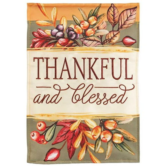 Magnolia Gardens M001413 29 x 42 in. Thankful & Blessed Double Applique Garden Flag - Large