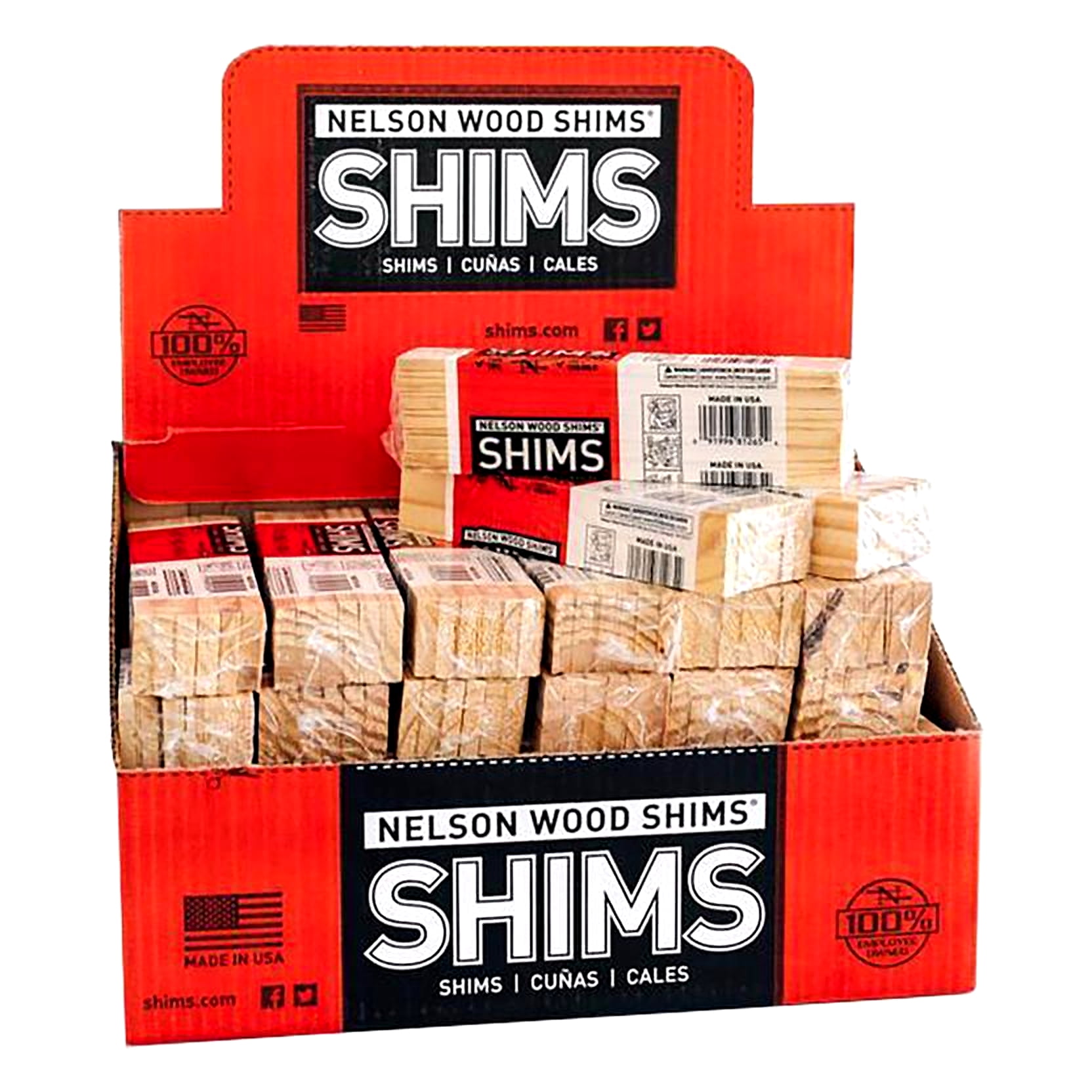 Nelson 8 In. Wooden Shims Pack of 36 for Leveling, Door & Window