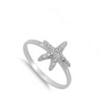 thumbnail image 4 of Starfish Cluster White Cubic Zirconia Ring 925 Sterling Silver Band Jewelry Female Male Size 2, 4 of 4