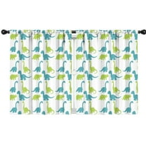 Blackout Kids Curtains,Blue Green Cartoon Dinosaurs Silhouettes Pattern Childrens Insulated Curtains Set Of 2,Bedroom Essentials,Toddler Room Decor 42"x54"