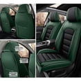 thumbnail image 3 of Front Set Leather Seat Covers for Nissan 99% Models Waterproof Comfortable Car Seat Cushions Universal Car Seat Covers（Black&Green）, 3 of 7