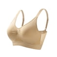 thumbnail image 2 of Byworldtasic Womens Plus Size Seamless Mesh Breathable Wireless Bra Gathered Front Design Bralette Adjustable Soft Bra, 2 of 8