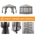 thumbnail image 4 of Sunjoy 11x11 ft. Pop Up Gazebo, 2-Tone Portable Canopy/Tent, Outdoor Hexagon Steel Frame Soft Top Gazebo, Mesh Sidewalls and Carry Bagcluded, Gray & Black, 4 of 9