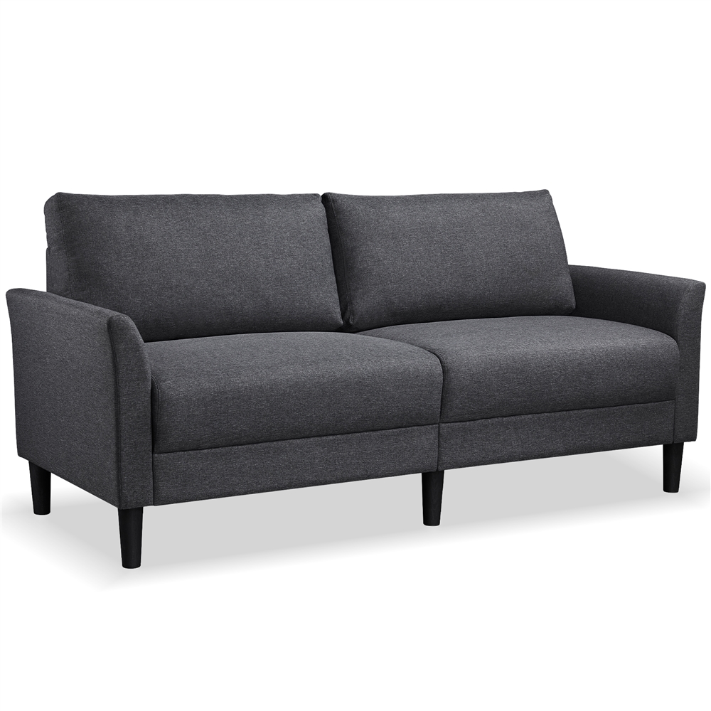 Alden Design Modern Upholstered Fabric 2-Seater Sofa, Gray - image 2 of 8
