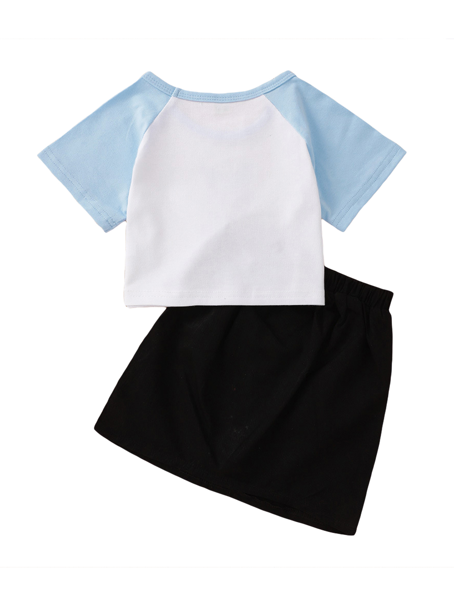 hirigin Kids Girls 2-piece Outfit Set Butterfly Print T-shirt+Skirt Set - image 3 of 9