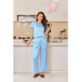 thumbnail image 3 of Ekouaer Pajamas Short Sleeve Lounge Sets 2 Pieces Pj Long Sets, 3 of 5