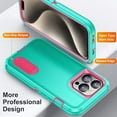 thumbnail image 3 of Supershield iPhone 15 Pro Étui Rigide avec Support Defender, Triple 3 Couches Antichoc Robuste Defender Étui Rigide pour iPhone 15 Pro - Vert, 3 of 5