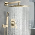 thumbnail image 4 of Cobbe Shower Set,10-inch Rainfall Shower Head with Handheld Sprayer,Shower system for Bathroom Rough-in Valve Body and Trim Included, Brushed Gold, 4 of 12