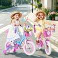 thumbnail image 6 of KORIMEFA Kids Bike for Girls Ages 2-7 Years Old, 12 14 16 Inch Kids Bike with Training Wheels, Doll Seat, Streamers and Basket, Toddler Girls Bike, Multiple Cike, 6 of 12