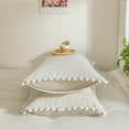 Move Over Beige Grey Bedding Sets Queen Pom Poms Pattern 100 Washed