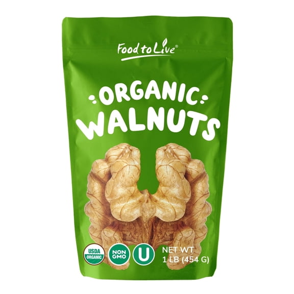 Organic California Walnuts, 1 Pound — Non-GMO, Raw, Kosher, Vegan — by Food to Live