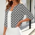 thumbnail image 6 of AHTJRT Women's Bolero Shrugs Lightweight 3/4 Sleeve Cropped Tops Fashion Soft Summer Open Front Cardigans Gray S, 6 of 7