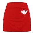 thumbnail image 5 of Skirts for Women Skirt Daily Wear Athletic Style with Pockets and Built In Briefs Featuring Canada Flag Print for Summer Casual Wardrobe Red M, 5 of 5