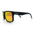 thumbnail image 6 of Classic Kush Mens Fancy Sport Horn Rim Plastic Manly Sunglasses Matte Black - Orange Mirror, 6 of 8