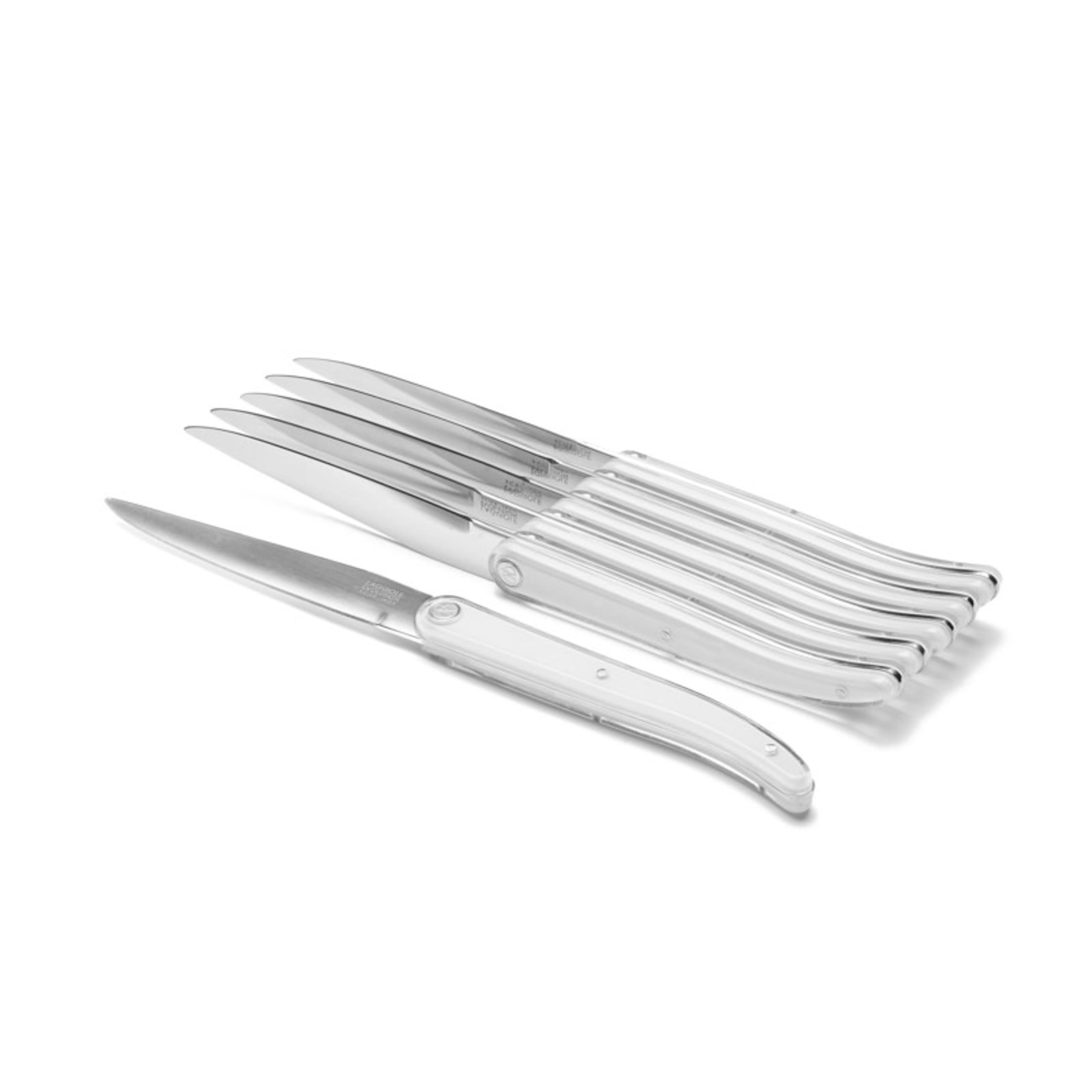 Laguiole Sens 6-Piece Steak Knife Set - White handle