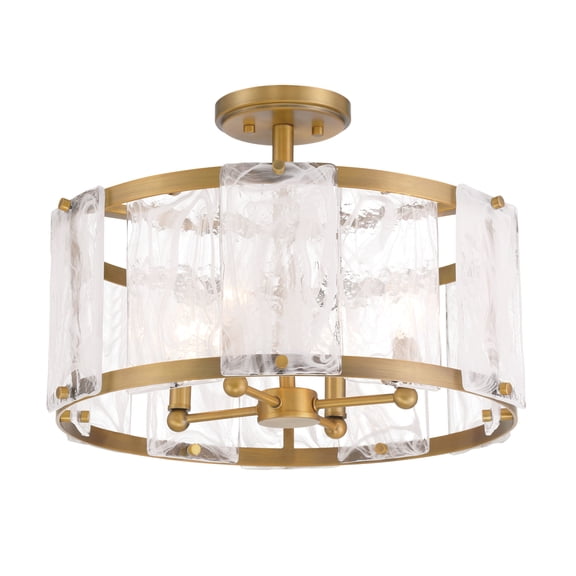 Minka Lavery 3635 Veil 4 Light 18" Wide Semi-Flush Drum Ceiling Fixture - Brass