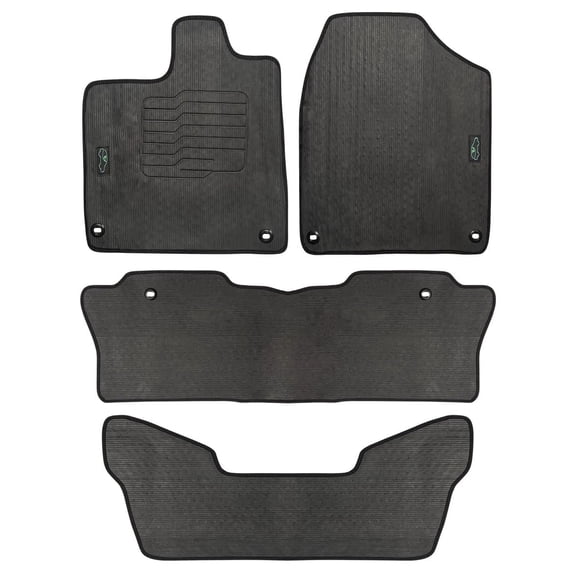 All-Weather Floor Mats for 2016 to 2022 Honda Pilot 7 Passengers with Safety Locks, Front, Rear and 3rd Row, Black - ecoMats