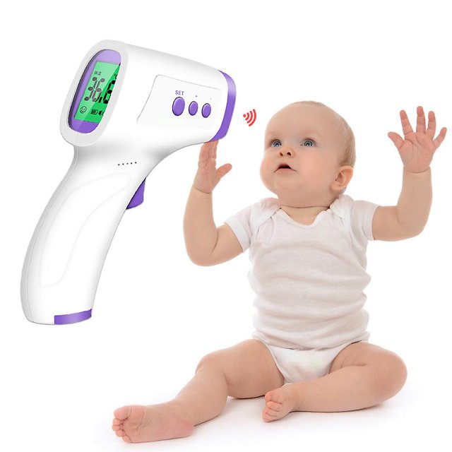 Termómetro de frente con pantalla Lcd Digital sin contacto, termómetro infrarrojo para medir la fiebre corporal, termómetro de oído para niños y adultos, dispositivo de uso doméstico Feliz Sencillez