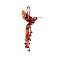 thumbnail image 1 of Multicolored Hummingbird Hanging Figurine Ornament Czech Glass Seed Bead Fringe Tail Dangles - Handmade Gifts Spirit Animal Boho Accessories, 1 of 2