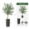 thumbnail image 4 of Artificial Tree in Geometric Spiral Pattern Planter, Fake Eucalyptus Silk Tree for Indoor and Outdoor Home Decoration - 66" Overall Tall (Plant Pot Plus Tree), 4 of 5