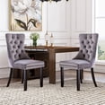thumbnail image 2 of QIANYA INC Dining Chairs Set of 6, Luxury Upholstered Velvet Kitchen Chairs Side Chair with Padded Seat Back and Solid Wood Legs - N/A Grey, 2 of 5