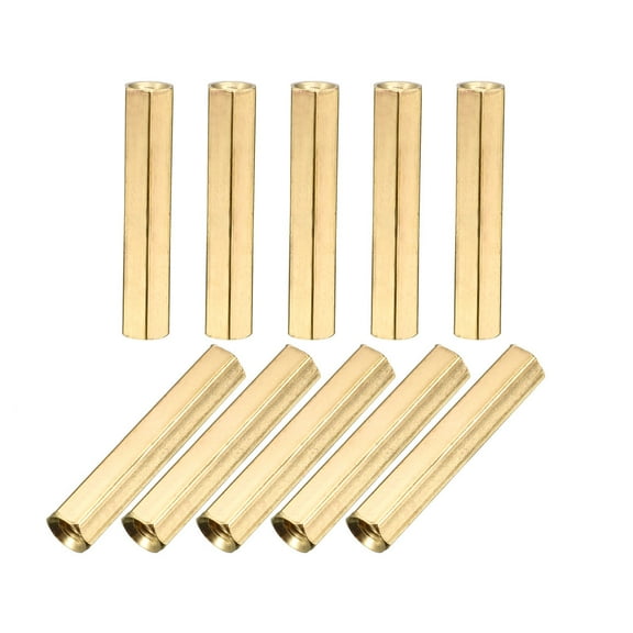 M3 x 25mm Female/Female Thread Brass Hex Standoff PCB Pillar Spacer 10Pcs