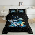 thumbnail image 2 of jejeloiu Letter A Monogrammed Bedding Comforter Set,Cartoon Astronaut Twin Comforter Sets,Galaxy Planet Bedding Set For Boys,Microfiber Room Decorative Reversible,2-Piece, 2 of 8
